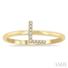 1/20 Ctw Initial 'L' Round Cut Diamond Fashion Ring in 10K Yellow Gold 1/20 Ctw Initial 'L' Round Cut Diamond Fashion Ring in 10K Yellow Gold