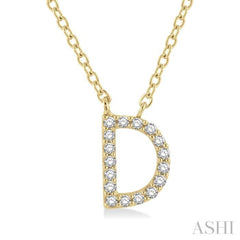 1/20 Ctw Initial 'D' Round Cut Diamond Pendant With Chain in 14K Yellow Gold 1/20 Ctw Initial 'D' Round Cut Diamond Pendant With Chain in 14K Yellow Gold