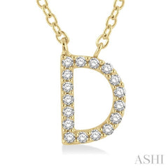 1/20 Ctw Initial 'D' Round Cut Diamond Pendant With Chain in 14K Yellow Gold 1/20 Ctw Initial 'D' Round Cut Diamond Pendant With Chain in 14K Yellow Gold