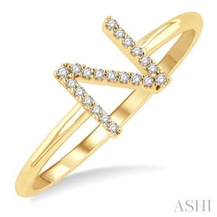 1/20 Ctw Initial 'N' Round Cut Diamond Fashion Ring in 10K Yellow Gold 1/20 Ctw Initial 'N' Round Cut Diamond Fashion Ring in 10K Yellow Gold