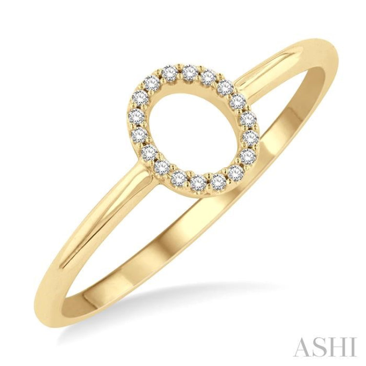 1/20 Ctw Initial 'O' Round Cut Diamond Fashion Ring in 10K Yellow Gold 1/20 Ctw Initial 'O' Round Cut Diamond Fashion Ring in 10K Yellow Gold