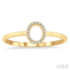 1/20 Ctw Initial 'O' Round Cut Diamond Fashion Ring in 10K Yellow Gold 1/20 Ctw Initial 'O' Round Cut Diamond Fashion Ring in 10K Yellow Gold