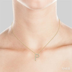 1/20 Ctw Initial 'P' Round Cut Diamond Pendant With Chain in 10K Yellow Gold 1/20 Ctw Initial 'P' Round Cut Diamond Pendant With Chain in 10K Yellow Gold