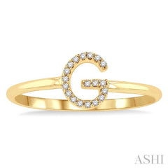 1/20 Ctw Initial 'G' Round Cut Diamond Fashion Ring in 10K Yellow Gold 1/20 Ctw Initial 'G' Round Cut Diamond Fashion Ring in 10K Yellow Gold