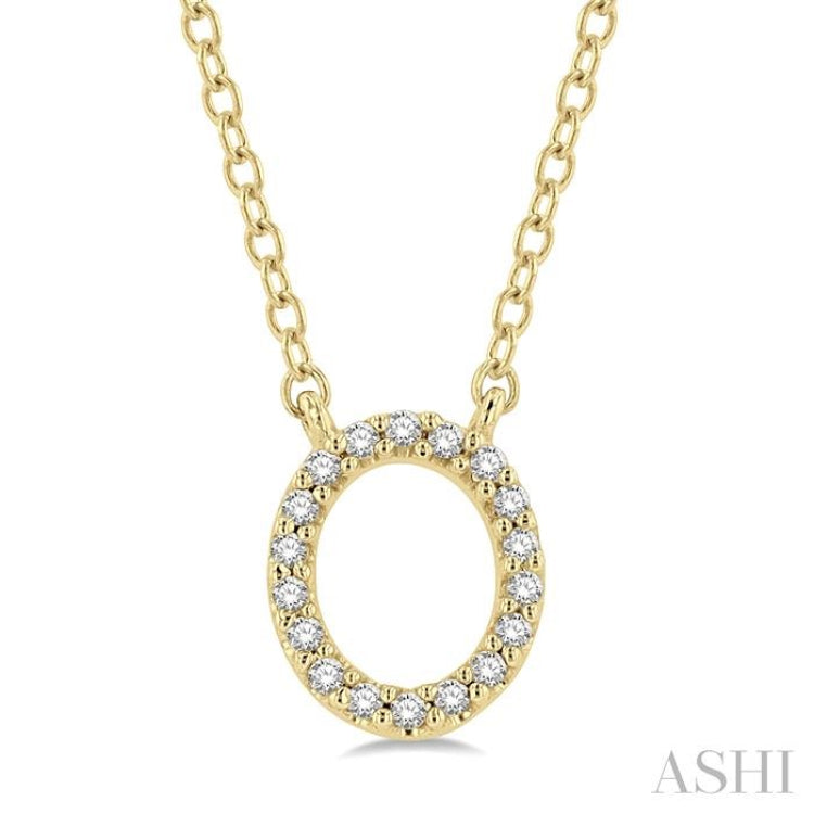 1/20 Ctw Initial 'O' Round Cut Diamond Pendant With Chain in 10K Yellow Gold 1/20 Ctw Initial 'O' Round Cut Diamond Pendant With Chain in 10K Yellow Gold