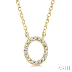 1/20 Ctw Initial 'O' Round Cut Diamond Pendant With Chain in 10K Yellow Gold 1/20 Ctw Initial 'O' Round Cut Diamond Pendant With Chain in 10K Yellow Gold