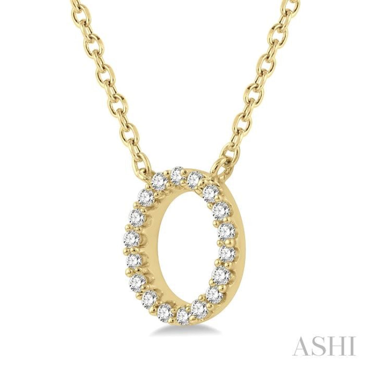 1/20 Ctw Initial 'O' Round Cut Diamond Pendant With Chain in 10K Yellow Gold 1/20 Ctw Initial 'O' Round Cut Diamond Pendant With Chain in 10K Yellow Gold