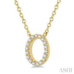 1/20 Ctw Initial 'O' Round Cut Diamond Pendant With Chain in 10K Yellow Gold 1/20 Ctw Initial 'O' Round Cut Diamond Pendant With Chain in 10K Yellow Gold