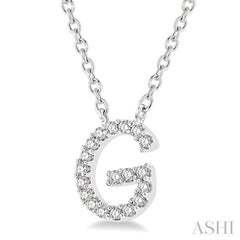 1/20 Ctw Initial 'G' Round Cut Diamond Pendant With Chain in 10K White Gold 1/20 Ctw Initial 'G' Round Cut Diamond Pendant With Chain in 10K White Gold