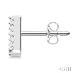 1/10 Ctw Initial 'U' Round Cut Diamond Earrings in 10K White Gold 1/10 Ctw Initial 'U' Round Cut Diamond Earrings in 10K White Gold