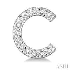 1/10 Ctw Initial 'C' Round Cut Diamond Earrings in 10K White Gold 1/10 Ctw Initial 'C' Round Cut Diamond Earrings in 10K White Gold