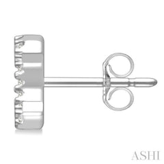 1/10 Ctw Initial 'C' Round Cut Diamond Earrings in 10K White Gold 1/10 Ctw Initial 'C' Round Cut Diamond Earrings in 10K White Gold