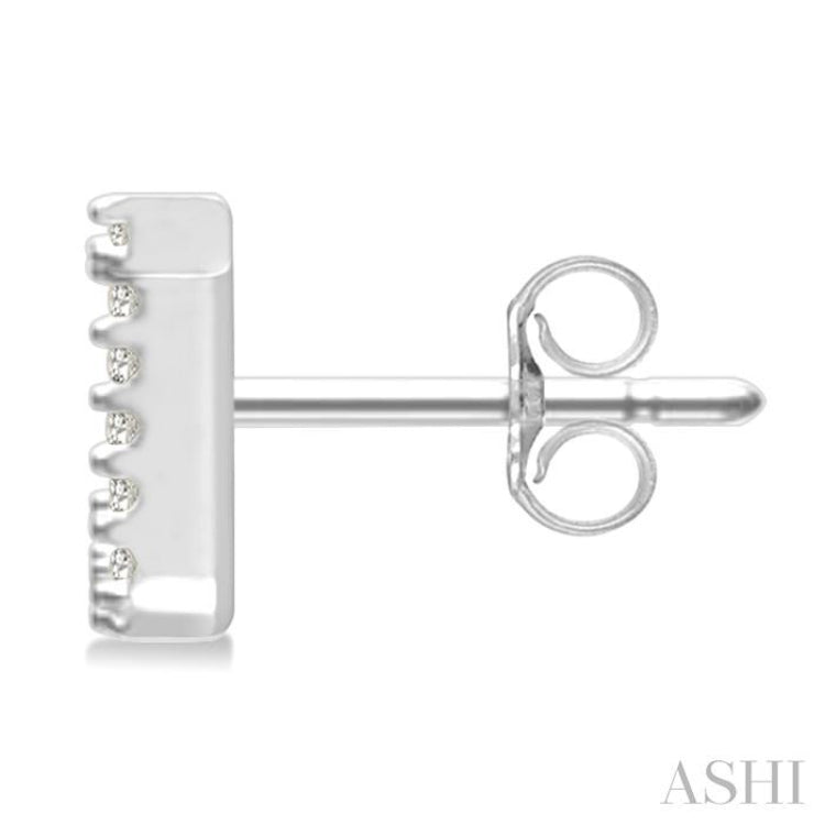 1/10 Ctw Initial 'J' Round Cut Diamond Earrings in 10K White Gold 1/10 Ctw Initial 'J' Round Cut Diamond Earrings in 10K White Gold