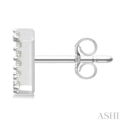 1/10 Ctw Initial 'J' Round Cut Diamond Earrings in 10K White Gold 1/10 Ctw Initial 'J' Round Cut Diamond Earrings in 10K White Gold