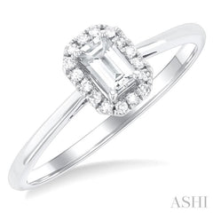 5x3 MM Octagonal Shape White Topaz and 1/20 Ctw Single Cut Diamond Halo Semi-Precious Ring in 14K White Gold 5x3 MM Octagonal Shape White Topaz and 1/20 Ctw Single Cut Diamond Halo Semi-Precious Ring in 14K White Gold
