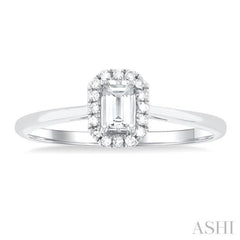 5x3 MM Octagonal Shape White Topaz and 1/20 Ctw Single Cut Diamond Halo Semi-Precious Ring in 14K White Gold 5x3 MM Octagonal Shape White Topaz and 1/20 Ctw Single Cut Diamond Halo Semi-Precious Ring in 14K White Gold