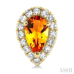 5x3 MM Pear Shape Citrine and 1/8 Ctw Single Cut Diamond Halo Semi-Precious Stud Earrings in 10K Yellow Gold 5x3 MM Pear Shape Citrine and 1/8 Ctw Single Cut Diamond Halo Semi-Precious Stud Earrings in 10K Yellow Gold