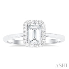 6x4 MM Octagonal Shape White Topaz and 1/6 Ctw Round Cut Diamond Halo Semi-Precious Ring in 10K White Gold 6x4 MM Octagonal Shape White Topaz and 1/6 Ctw Round Cut Diamond Halo Semi-Precious Ring in 10K White Gold