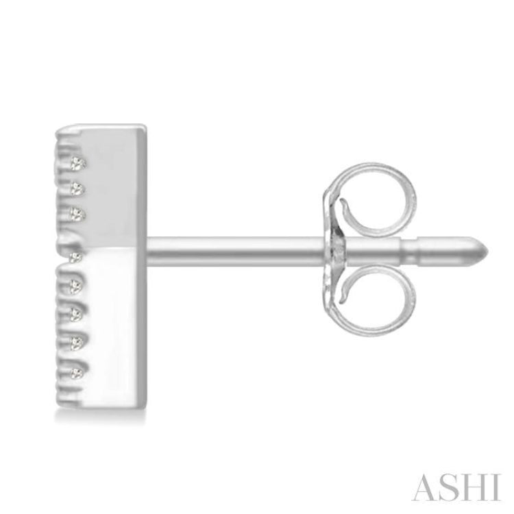 1/10 Ctw Initial 'K' Round Cut Diamond Earrings in 10K White Gold 1/10 Ctw Initial 'K' Round Cut Diamond Earrings in 10K White Gold