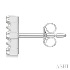 1/10 Ctw Initial 'E' Round Cut Diamond Earrings in 10K White Gold 1/10 Ctw Initial 'E' Round Cut Diamond Earrings in 10K White Gold