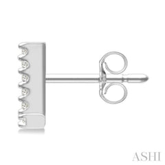 1/10 Ctw Initial 'L' Round Cut Diamond Earrings in 10K White Gold 1/10 Ctw Initial 'L' Round Cut Diamond Earrings in 10K White Gold