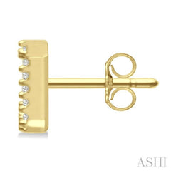 1/10 Ctw Initial 'J' Round Cut Diamond Earrings in 10K Yellow Gold 1/10 Ctw Initial 'J' Round Cut Diamond Earrings in 10K Yellow Gold