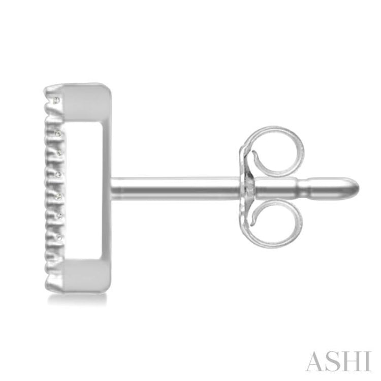 1/10 Ctw Initial 'Z' Round Cut Diamond Earrings in 10K White Gold 1/10 Ctw Initial 'Z' Round Cut Diamond Earrings in 10K White Gold