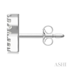 1/10 Ctw Initial 'R' Round Cut Diamond Earrings in 10K White Gold 1/10 Ctw Initial 'R' Round Cut Diamond Earrings in 10K White Gold