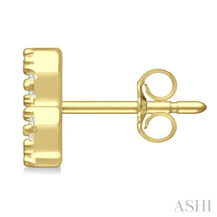 1/8 Ctw Initial 'B' Round Cut Diamond Earrings in 10K Yellow Gold 1/8 Ctw Initial 'B' Round Cut Diamond Earrings in 10K Yellow Gold