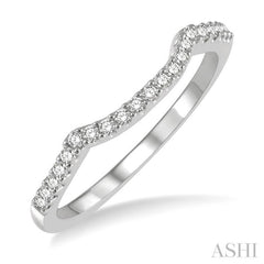 1/6 Ctw Crescent Round Cut Diamond Wedding Band in 14K White Gold 1/6 Ctw Crescent Round Cut Diamond Wedding Band in 14K White Gold