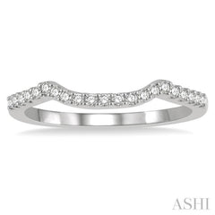 1/6 Ctw Crescent Round Cut Diamond Wedding Band in 14K White Gold 1/6 Ctw Crescent Round Cut Diamond Wedding Band in 14K White Gold