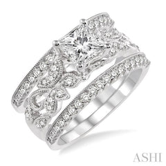 3/4 Ctw Diamond Semi-mount Ring Set in 14K White Gold 3/4 Ctw Diamond Semi-mount Ring Set in 14K White Gold