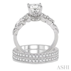 3/4 Ctw Diamond Semi-mount Ring Set in 14K White Gold 3/4 Ctw Diamond Semi-mount Ring Set in 14K White Gold