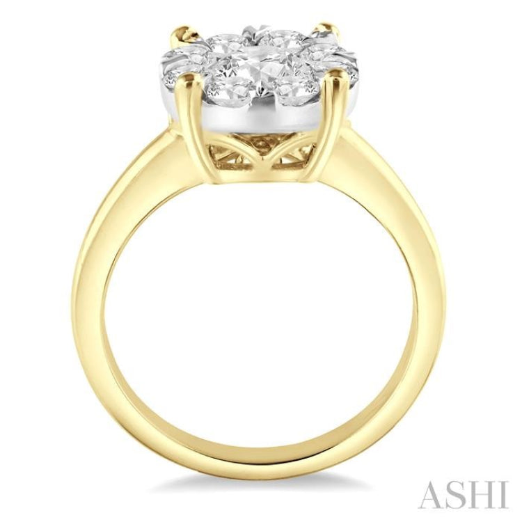 1 1/2 Ctw Lovebright Round Cut Diamond Ring in 14K Yellow and White Gold 1 1/2 Ctw Lovebright Round Cut Diamond Ring in 14K Yellow and White Gold