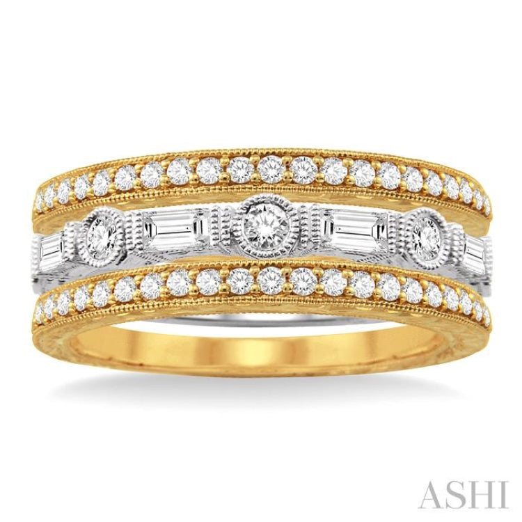 7/8 Ctw Diamond Stackable Band Set in 14K Yellow and White gold 7/8 Ctw Diamond Stackable Band Set in 14K Yellow and White gold