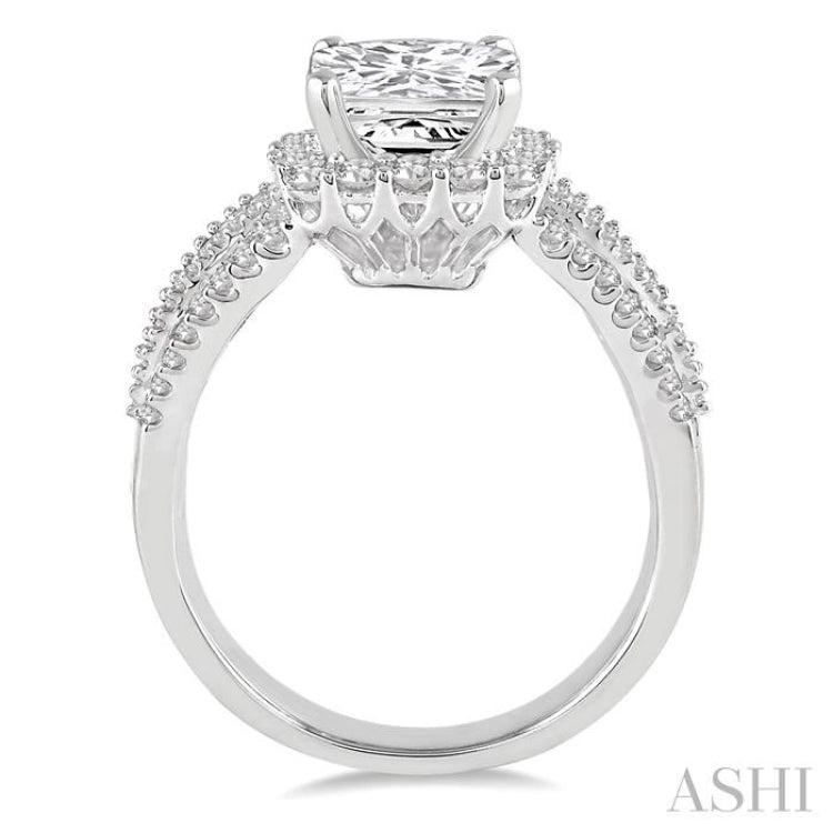 1 1/5 Ctw Diamond Semi-mount Engagement Ring in 14K White Gold 1 1/5 Ctw Diamond Semi-mount Engagement Ring in 14K White Gold