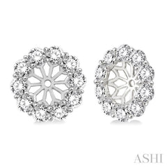 1 1/2 Ctw Round Cut Diamond Earring Jacket in 14K White Gold 1 1/2 Ctw Round Cut Diamond Earring Jacket in 14K White Gold