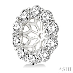 1 1/2 Ctw Round Cut Diamond Earring Jacket in 14K White Gold 1 1/2 Ctw Round Cut Diamond Earring Jacket in 14K White Gold