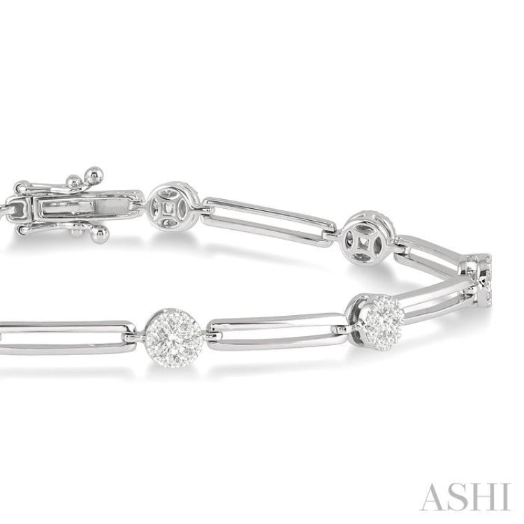 1 1/5 Ctw Lovebright Round Cut Diamond Paperclip Link Bracelet in 14K White Gold 1 1/5 Ctw Lovebright Round Cut Diamond Paperclip Link Bracelet in 14K White Gold