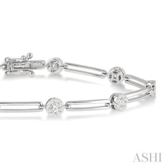 1 1/5 Ctw Lovebright Round Cut Diamond Paperclip Link Bracelet in 14K White Gold 1 1/5 Ctw Lovebright Round Cut Diamond Paperclip Link Bracelet in 14K White Gold