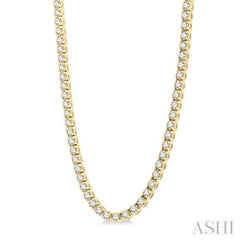 15 Ctw Round Cut Diamond Tennis Necklace in 14K Yellow Gold 15 Ctw Round Cut Diamond Tennis Necklace in 14K Yellow Gold
