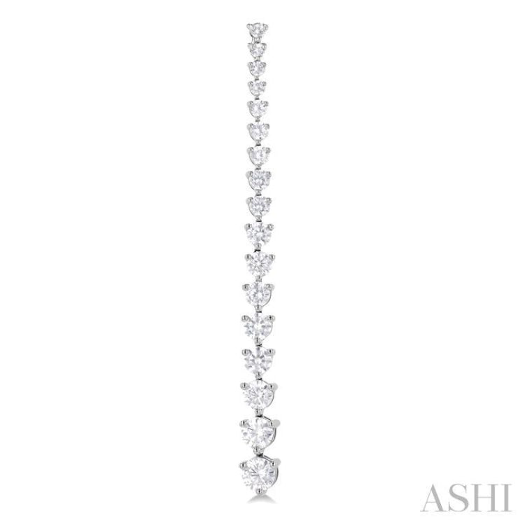 3 Ctw Round Cut Diamond Riviera Drop Earring in 14K White Gold 3 Ctw Round Cut Diamond Riviera Drop Earring in 14K White Gold