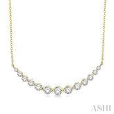 1 Ctw Diamond Smile Necklace In 14K Yellow Gold