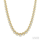 3 Ctw Round Cut Diamond Illusion Necklace in 14K Yellow Gold