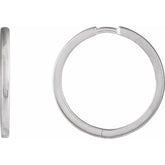 Platinum Hinged 20 mm Hoop Earrings
