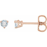 14K Rose Gold Natural Blue Sheen Moonstone Earrings
