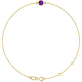 14K Yellow Gold Natural Amethyst 6 1/2-7 1/2" Bracelet