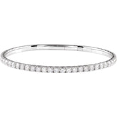 14K White Gold 3 CTW Lab-Grown Diamond Flexible Bangle 7" Bracelet