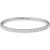 14K White Gold 4 CTW Lab-Grown Diamond Flexible Bangle 7" Bracelet