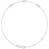 14K White Gold 1/4 CTW Natural Diamond Bezel-Set 3-Stone 6 1/2-7 1/2" Bracelet